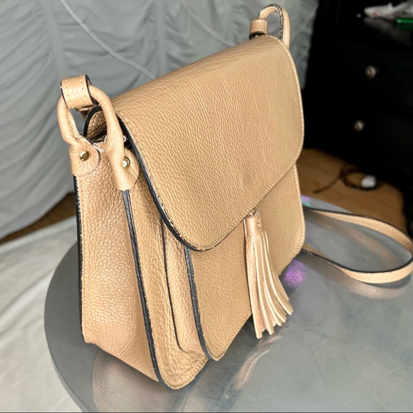 BORSE IN PELLE • Genuine Leather • Made In Italy • Crossbody Purse • Brown/Tan - Picture 2 of 16